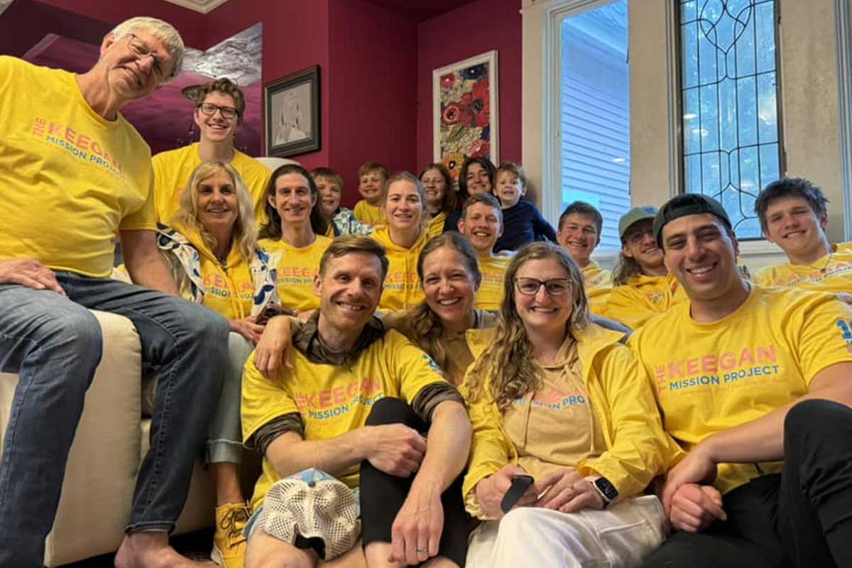 Group of people wearing fundraising t-shirts