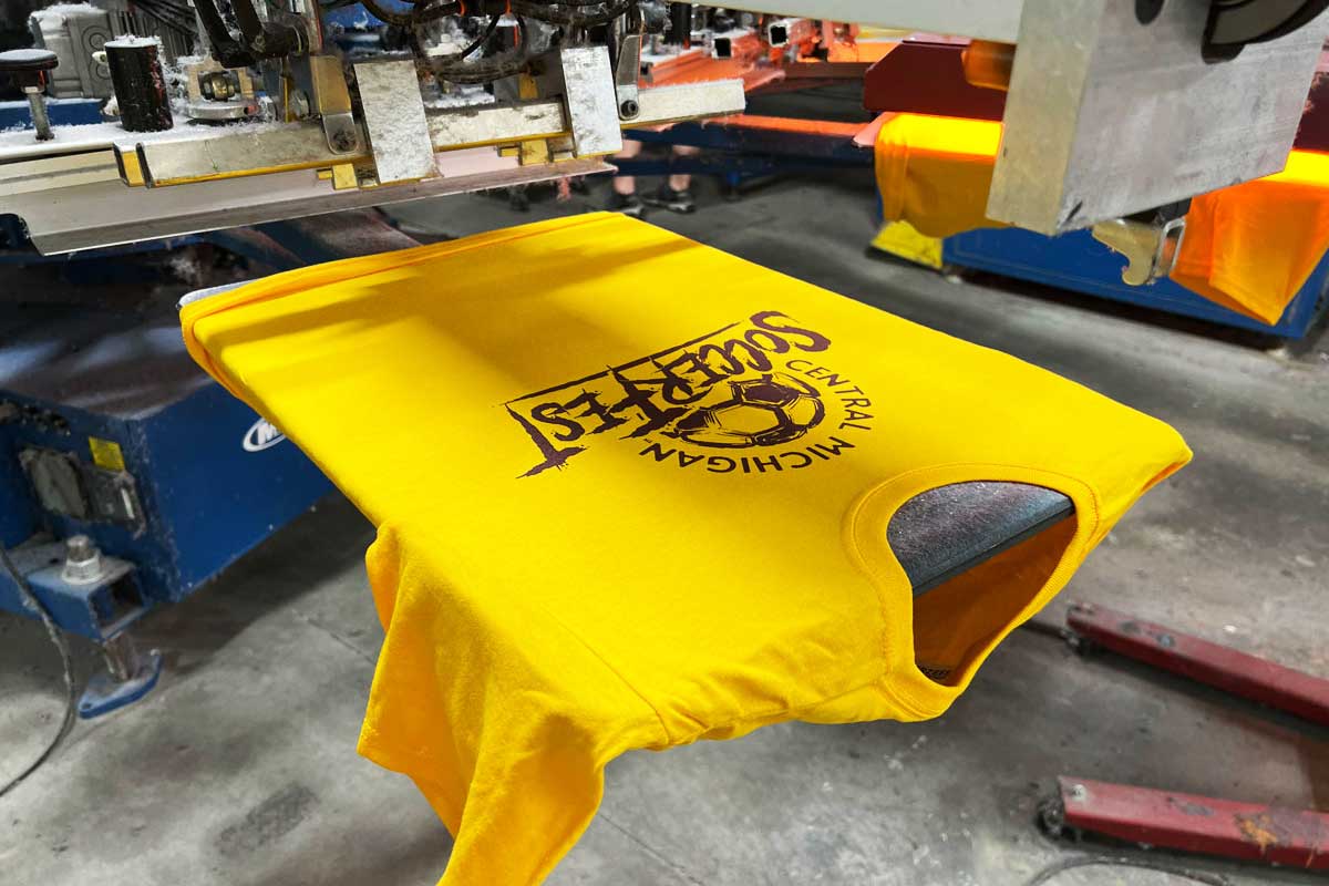 T-Shirt on Screen Press